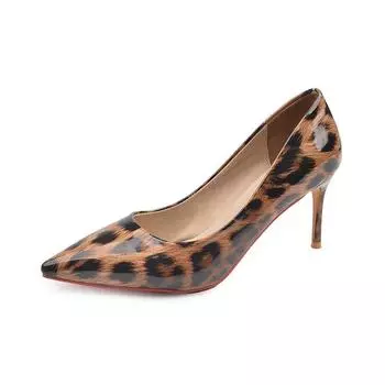 Sexy Leopard Print Pointed Thin Heel Women s Shoes, Fashionable High Heels, Plus Size Single Shoes 35-42 High Heels 35