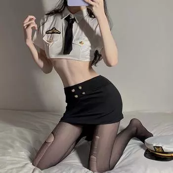 Сексуальное белье косплей сексуальная полицейская стюардесса бесплатная униформа соблазнение страсть новый average size