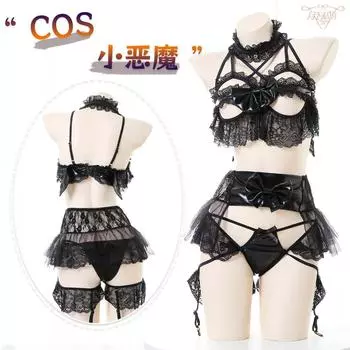 Сексуальное нижнее белье Милые игривые бретельки Сексуальная перспектива Сетка Кружево Униформа Соблазнение Косплей костюм one size fits all