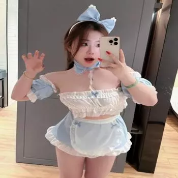 Sexy lingerie maid Japanese sexy sweet cute soft girl theme apron uniform midnight charm suit M size 80-60kg