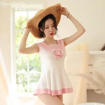 Сексуальное нижнее белье розовое искушение костюм секретаря цельный милый свежий цельный студенческий пижамный костюм one size fits all