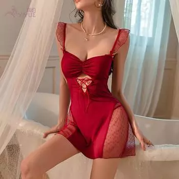 Сексуальное нижнее белье сексуальная французская ночная сорочка чистого желания прозрачная сетчатая пижама униформа соблазнительный халат one size fits all