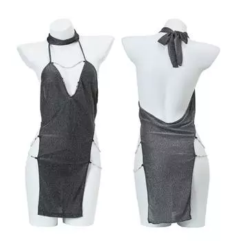 Сексуальное нижнее белье сексуальное глубокое V платье с высоким разрезом ночной клуб костюм секретаря соблазнение 274 One Size