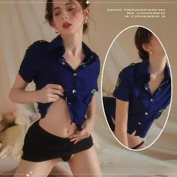 Сексуальное женское белье Сексуальная женщина-полицейский Горячая выдолбленная соблазнительная униформа Страсть Косплей Кровать Быстрый перерыв One size