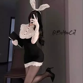 Сексуальное белье сексуальный секретарь кролик униформа костюм косплей постель соблазнение страсть бедра юбка женщина Average Size 80-60kg