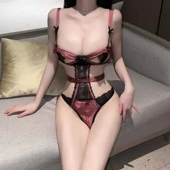 Сексуальное нижнее белье сексуальное стальное кольцо открытая грудь сексуальное кружево талия подвязки соблазнительное боди женщина One size