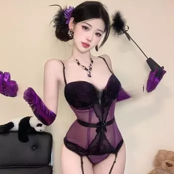 Сексуальное нижнее белье Сексуальные подтяжки Французский корсет из кружевной сетки «рыбья кость» от Spice Girl Тощая девушка в стиле королевской сестры One size