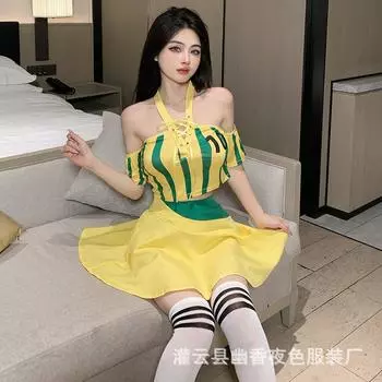 Сексуальное нижнее белье униформа соблазнение футбольная малышка сексуальный косплей чирлидеры average size