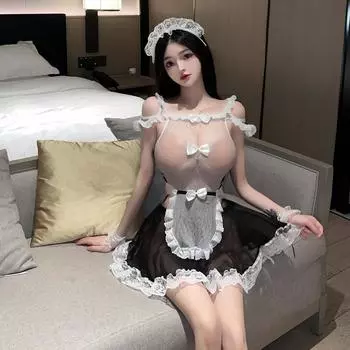 Сексуальная горничная сетчатая домашняя одежда пижама комплект постельного белья для пары average size