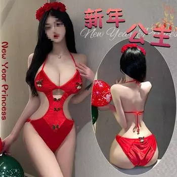 Сексуальная шея сексуальная ночная рубашка на бретельках ночной бант новогодний халат страстное нижнее белье принцесса красное платье one size fits all