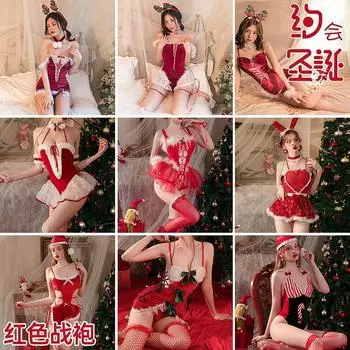 Сексуальная ночная сорочка косплей униформа кос новый год сексуальный комплект нижнего белья сексуальная ночная сорочка новогодняя мантия бархат one size fits all