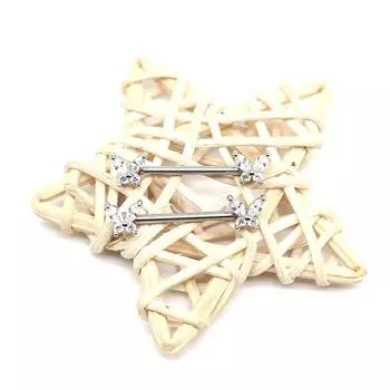 Sexy Nipple Bar Ring Butterfly Nipple Ring Barbell Body Piercing Jewelry серебряный