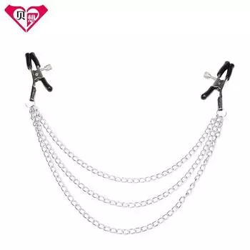 Сексуальный зажим для сосков SM Тренировка рабыни Зажим для сосков Цепь Пара Флирт Принадлежности для взрослых Секс-игрушка Части