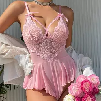 Сексуальная пижама кружевная перспектива соблазнение комбинезон новый qqny женщины S
