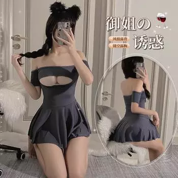 Сексуальная страсть ночная сорочка сексуальное нижнее белье кровать ледяной шелк маленькая грудь униформа ночь фанаты сексуальный халат чистая похоть Average size