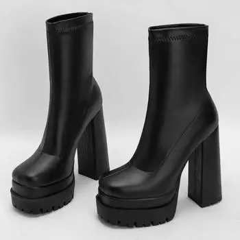 Sexy Platform Women s Ankle Boots Stripper Gothic High Heels Ankle Boot For Women Black White Party Fetish Shoes Large Size 45 35 белый