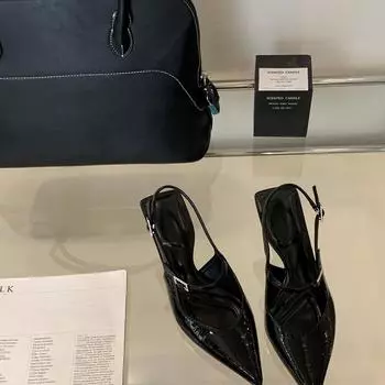 Sexy pointed high heels women s 2025 new thin heel sandals spring and summer niche design sense versatile bag head sandals 35 чёрный