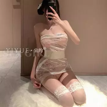 Сексуальный вышитый топ-труба, античное кимоно, обертка для бедер, сексуальная униформа, соблазнительный пижамный комплект One size