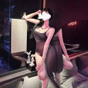 Сексуальная полупрозрачная сексуальная ночная сорочка на подвязках с кружевом и сеткой с высоким разрезом, домашний новый комплект average size