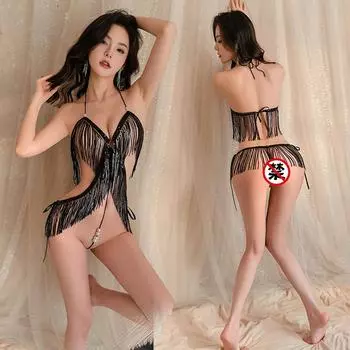 Сексуальный Сексуальный Купальник с Кисточками из Жемчуга, Цельный, Комплект Постельного Белья для Пары, Униформа One Size