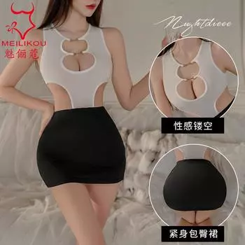 Сексуальное сексуальное нижнее белье ночной клуб женщины облегающее соблазнение бедра юбка горячее платье секретарши наряд униформа боди 2195 One Size