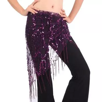 Sexy Show Costumes Tassels Dancer Skirt Hip Scarf Belly Dance Belt Waist Chain Purple
