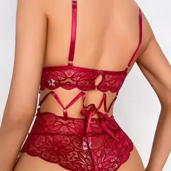 Сексуальные бретели полые кружевные бюстгальтер эротическое нижнее белье перспектива соблазнение женщина S