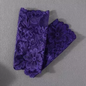 Sexy Stretch Lace Gloves Half Finger Open Finger Half Finger Gloves Women Thin Type Sunscreen Scar Cover up Driving Non Slip Purple One size