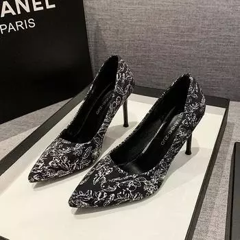 Sexy Super High Ethnic Pumps Women Pointed Toe Thin Heels Office Shoes Ladies High Heels Plus Size 43 Stilettos Zapatos De Mujer 34