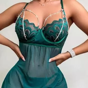 Сексуальная ночная сорочка на подтяжках, жемчужное секс-платье, ночная сорочка с открытой спиной, новинка весны и лета S