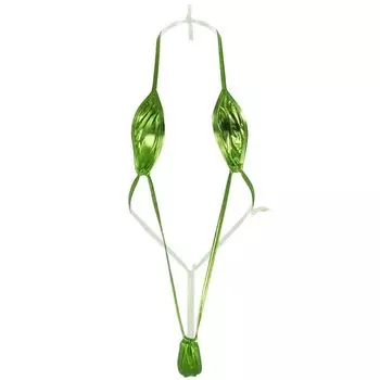 Sexy Swimsuit Cosplay Extreme Extremely Small Perverted String String Micro Swimsuit Free [Black Omen] (2112-Yellow Green, Size) bs203-f-2112-ye-gr