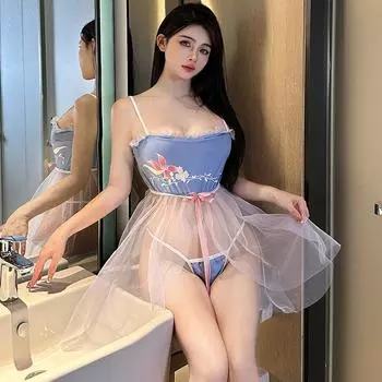 Сексуальное искушение сетчатая пижама сексуальная страсть горячий костюм женская перспектива свободный ханфу average size