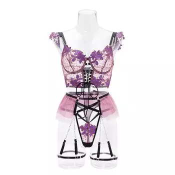 Сексуальное нижнее белье Новый женский комплект нижнего белья Романтическое нижнее белье для вечеринки Эротическое нижнее белье для секса Женские комплекты бюстгальтера и трусиков Ниже S