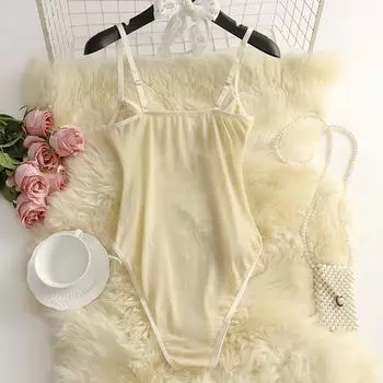 Сексуальное нижнее белье Сексуальная пижама Перспективный сетчатый комбинезон со стальным кольцом, объемная вышивка, кружево, скрытая пряжка открыть файл S