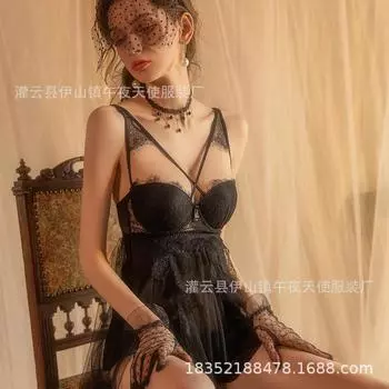 Сексуальное нижнее белье, сексуальная сетка с эффектом прозрачности, плюс нагрудные подушечки, подвязки, ночная сорочка, собирающий стальной каркас, соблазнительная пижама большого размера для женщин 1656 .