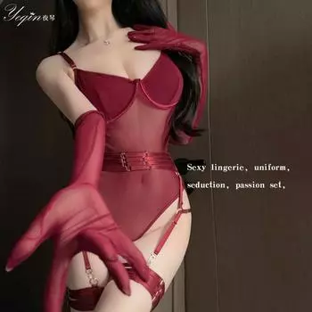 Сексуальное нижнее белье маленькая грудь показывает большой размер пижама соблазняет страсть ветер униформа открытая промежность бондаж комбинезон S