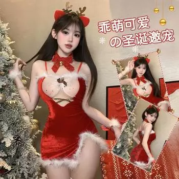 Сексуальный В костюме, сексуальное нижнее белье, двухмерная прозрачная пряжа, рождественская одежда, веселье, пушистая форма Mirado, женщины One size (80~ 60kg)