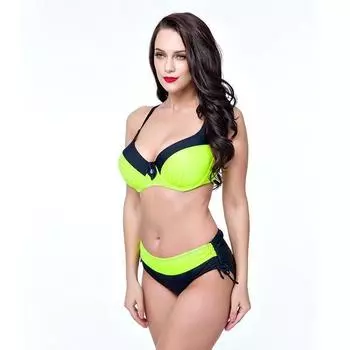Sexy Women Fashion Bikini Solid Color Two Piece Split Bikini Set Swimsuit Beach 56