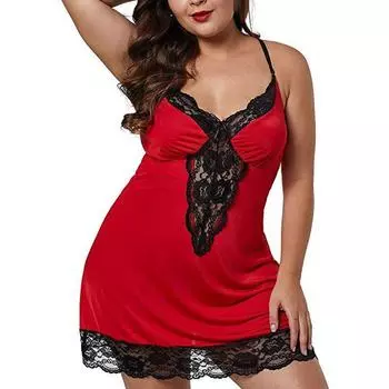 Sexy Womens Lingerie Pajamas Babydoll Nightwear Underwear Night Dress Sleepwear Red,2XL