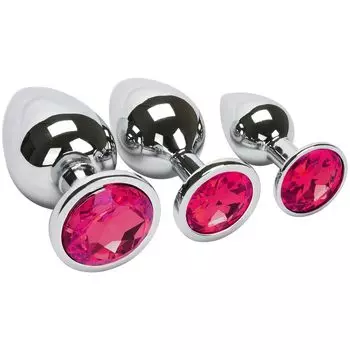 Sexyhot Anal Anal Anal Anal Anal Anal Stainless Storage Bag 3 Piece Roses Plug, Plug, Goods, Expansion, Development, Development, Training, Steel,