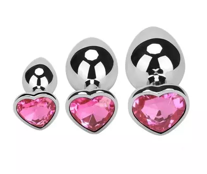 Sexyhot Anal Plug SM Goods Anal Plug Anal Expansion Anal Development Anal Development Training Beginner Unisex Stainless Steel Heart Shape Glitter