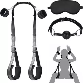 Sexyhot SM Товары SM Ограничения Наручники Ножные кандалы Устройство для раздвигания ног Кандалы для рта Ремень безопасности Ножные кандалы Маска для глаз Регулируемая пушистая