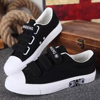 SexysexyМужская парусиновая обувь Мужская обувь Повседневная обувь на липучке Кроссовки 38 чёрный