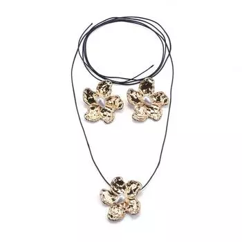 Сезон Цветок Ожерелье Преувеличенное Ожерелье Женское Супер Длинное Сплав Цветок Ретро Аксессуары