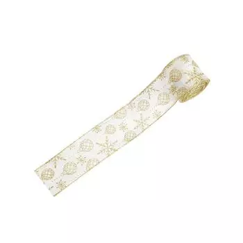 Сезон Изысканная Праздничная Рождественская Декоративная Золотая Лента с Блестками 10 Метров Элегантного Сатина Для Елок