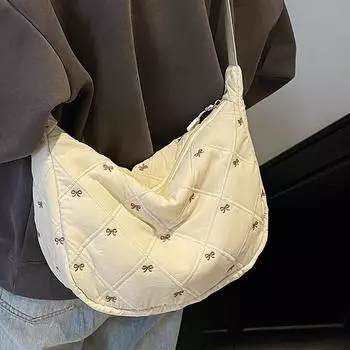 Сезонная хлопковая сумка для одежды с бантом, легкая повседневная сумка-мессенджер на плечо, сумка-тоут для женщин красный