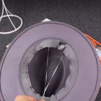 Сезонная искусственная шерстяная шляпа с большим краем, новая женская универсальная шляпа-цилиндр, шерстяная шляпа-тазик с козырьком от солнца Adjustable коричневый