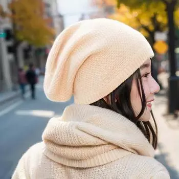 Сезонная кашемировая шерстяная шапка-чепец, большая эластичная ветрозащитная послеродовая вязаная шапка, женская мягкая ночная шапка