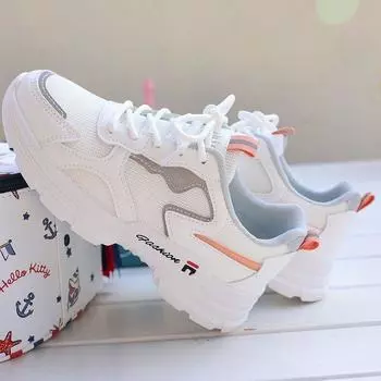 Сезонная обувь для папы, женская, весна-лето, новая, универсальная, повседневная, с толстой подошвой, из тонкой сетки, дышащая, спортивная обувь 35