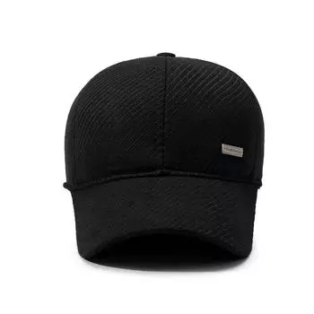 Сезонная шерстяная шапка с защитой ушей, хлопковая шапка для людей среднего и пожилого возраста, зимняя бейсбольная кепка, кепка для папы, теплая кепка для дедушки Adjustable серый